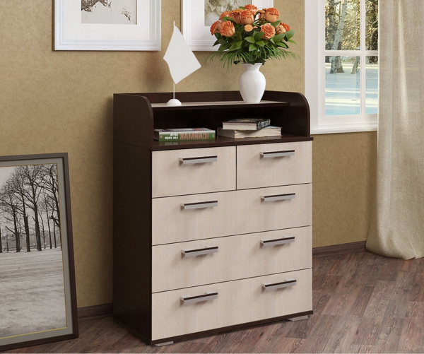 Фото Комод высокий Стандарт 1 NEW, венге/лоредо