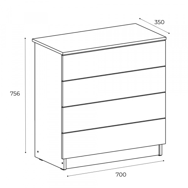 Фото Комод с ящиками КМ 4 Денвер, графит