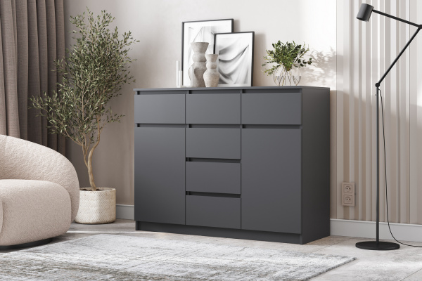 Фото Комод Челси 1200 (2 двери 6 ящиков), Графит