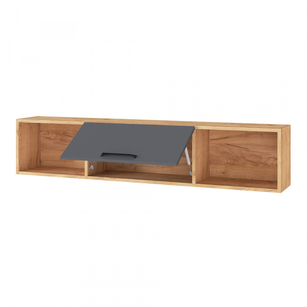 Фото Полка навесная 1450 Квартет-13, дуб крафт/графит