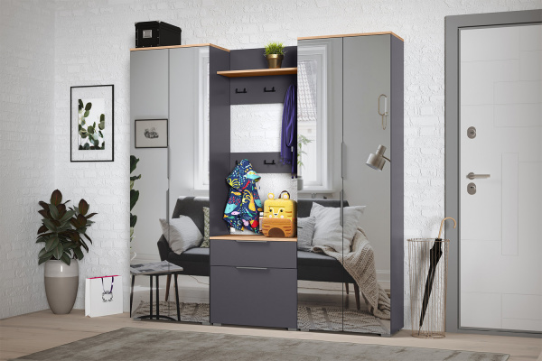 Фото Вешалка настенная Октава 15.14.02, Серый графит