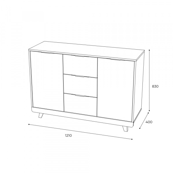 Фото Комод Мегаполис КМ-15, дуб каньон/фотопечать эвкалипт
