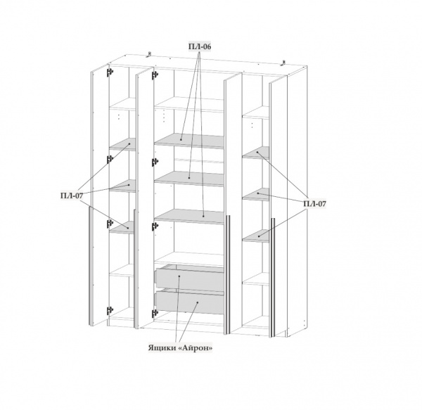 Фото Полки ПЛ-07 для шкафа, белый
