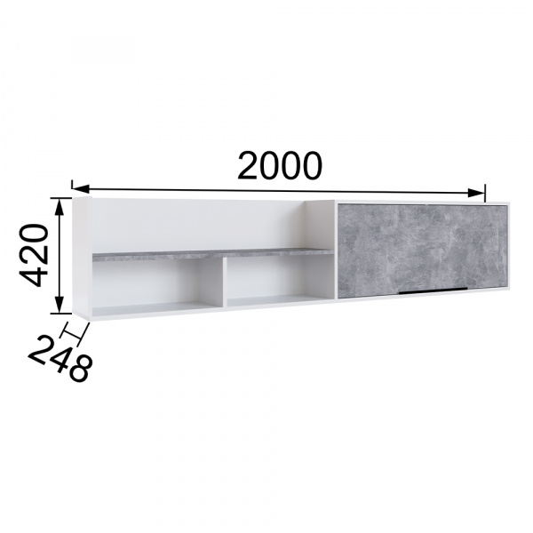 Фото Покла навесная МПН-2, Ателье светлое, Белый глянец