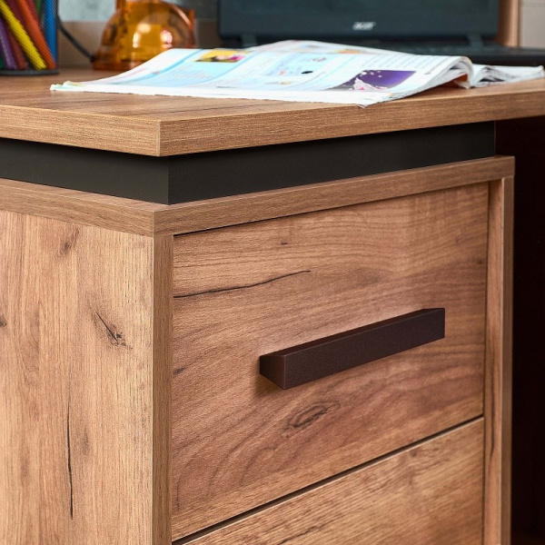 Фото Стол письменный Nature 84, дуб табачный крафт/черный