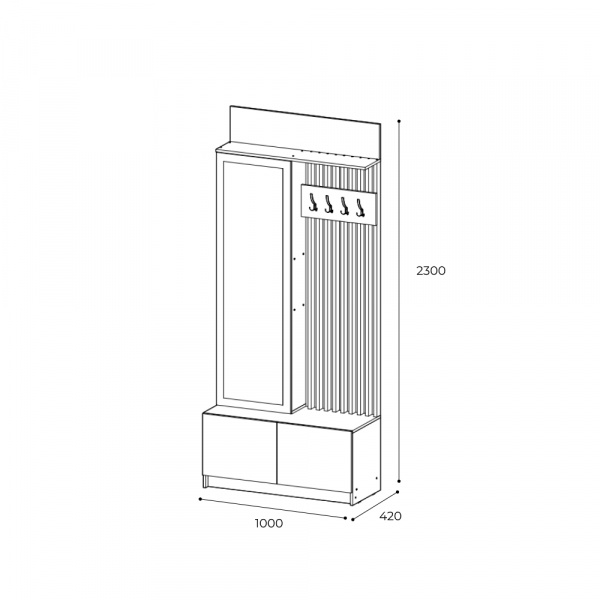 Фото Вешалка Стоуби, дуб крафт/белый глянец