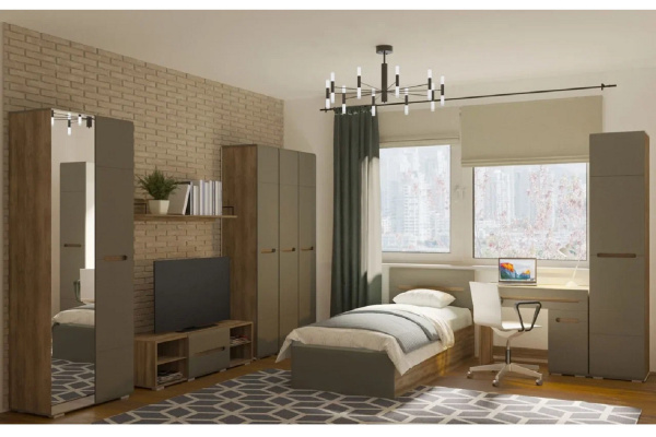 Фото Кровать с настилом 90х200 Наоми КР-12, графит