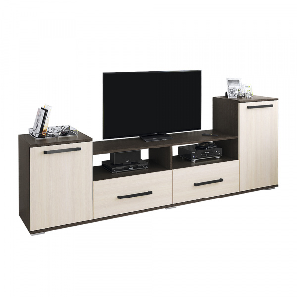 Фото Тумба под ТВ Парус 2, венге/дуб молочный