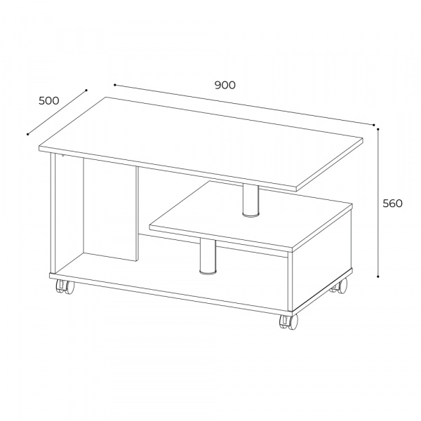 Фото Столик журнальный Консул-5, дуб молочный