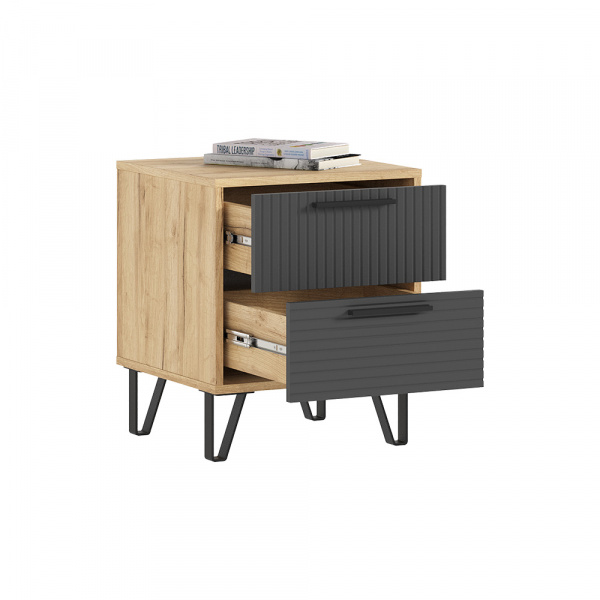 Фото Тумбы Флэш (2 шт.), Браш Графит, Дуб Крафт