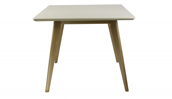 Фото Стол обеденный Олсон Мини 90, слоновая кость/натуральный