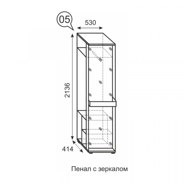 Фото Noto 05 Пенал с зеркалом