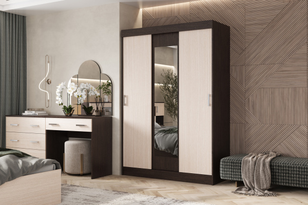 Фото Столик туалетный Бася, Дуб беленый, Венге