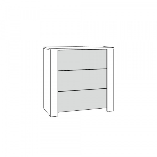 Фото Комод с ящиками 16.228.03 Джастин Белый шагрень, Дуб Белый