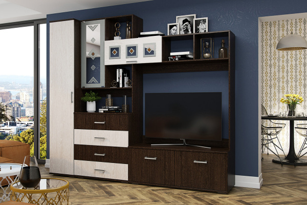 Фото Пенал Белла, венге/ясень белый