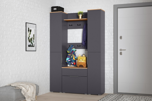 Фото Вешалка настенная Октава 15.14.02, Серый графит