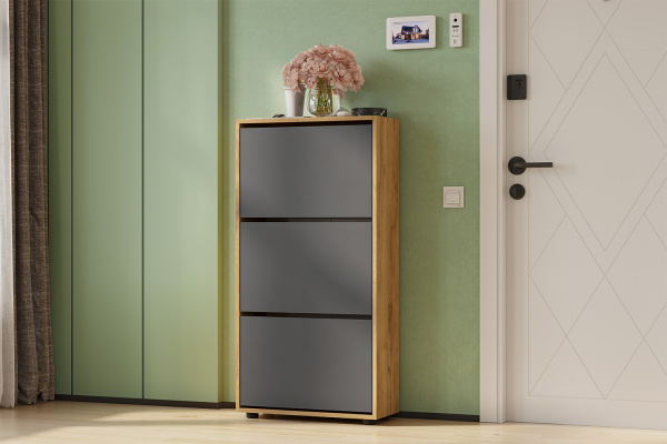 Фото Обувница ОБ 4, Дуб золотой, Графит