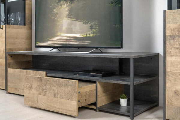 Фото Тумба под ТВ 13.70 N Трувор Дуб Гранж Песочный, Интра