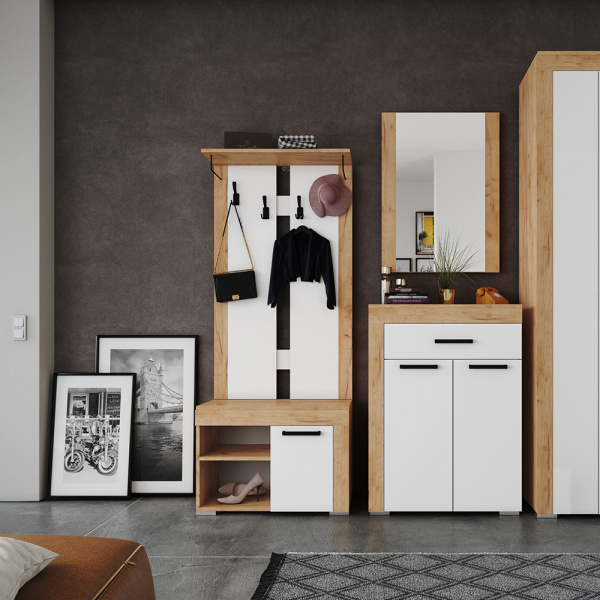 Фото Вешалка Галант, дуб крафт/белый