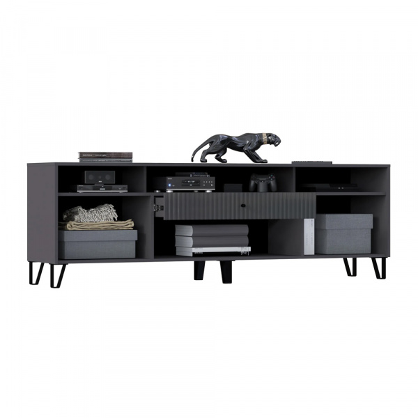 Фото Тумба ТВ Оливия (малая), Графит, Графит глянец