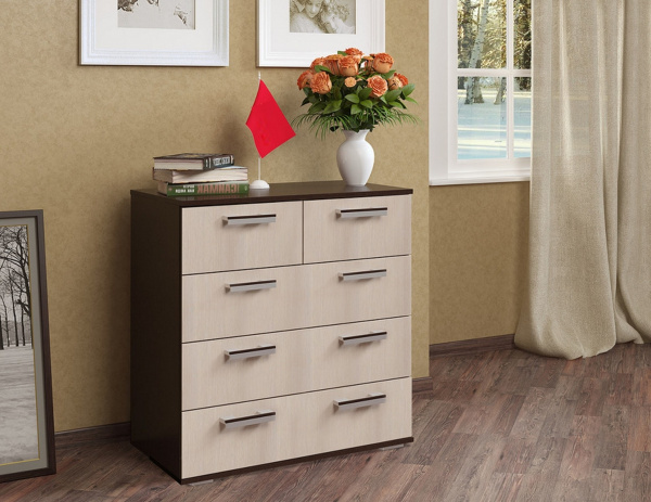 Фото Комод высокий Стандарт 5 NEW, венге/лоредо