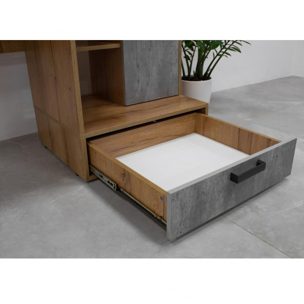 Фото Стол письменный Техно, крафт/цемент