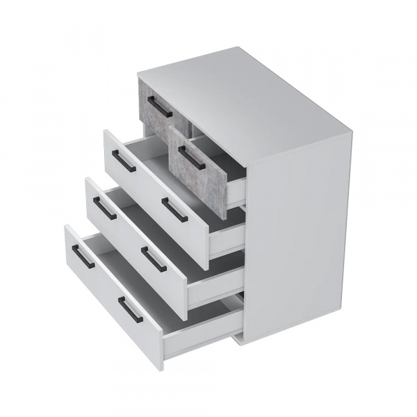 Фото Комод Стандарт-5, Белый, Цемент светлый