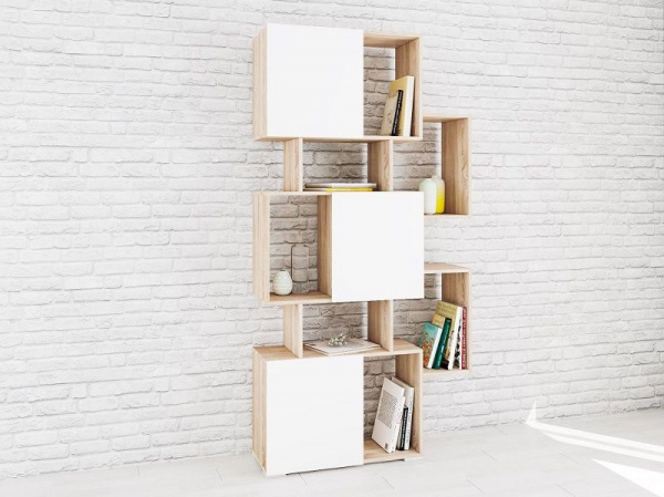 Фото Стеллаж Ромео-9, дуб сонома/белый