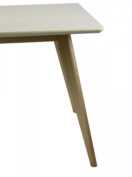 Фото Стол обеденный Олсон Мини 90, слоновая кость/натуральный