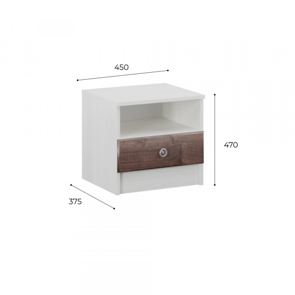 Фото Тумба прикроватная Мадлен, дуб бомонд какао