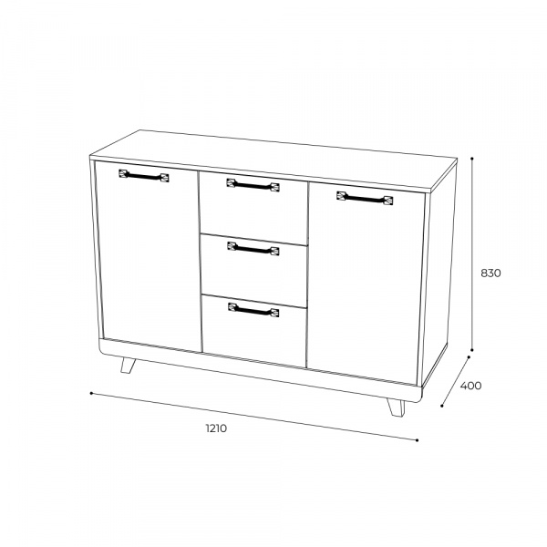 Фото Комод Мегаполис КМ-15, дуб каньон/М18