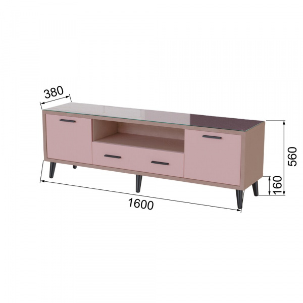 Фото Тумба ТВ Ланс 1,6, Пыльная роза