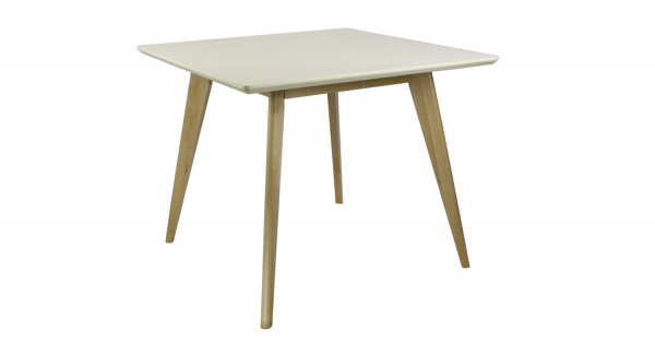Фото Стол обеденный Олсон Мини 90, слоновая кость/натуральный