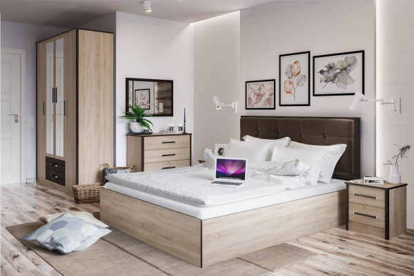 Фото Кровать 160х200 с подъемным механизмом Лирика ЛК-2, кофе