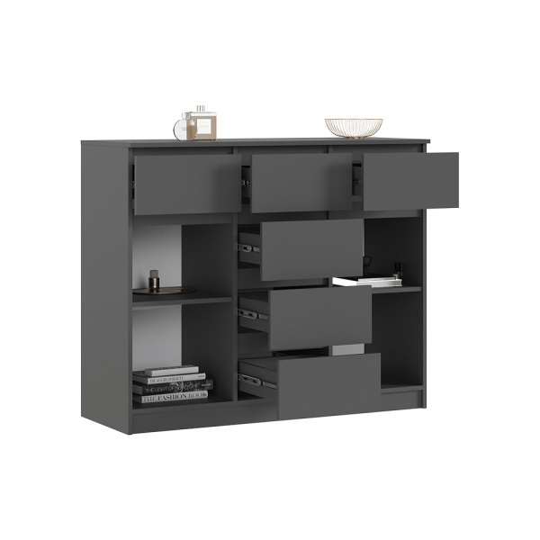 Фото Комод Челси 1200 (2 двери 6 ящиков), Графит