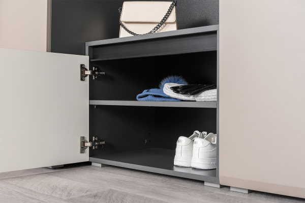 Фото Тумба для обуви Сидней 16.129, Антрацит, Веллюто Капучино