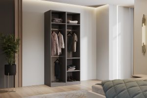 Гардеробная система Эккервуд,шкаф открытый,Графит.Комплект 12