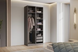 Гардеробная система Эккервуд,шкаф открытый,Графит.Комплект 18