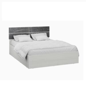 Спальня Теана корпус кровати (1,4м) ясень анкор светлый/МДФ мрамор дарк