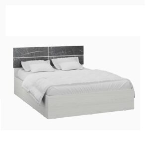 Спальня Теана корпус кровати (1,6м) ясень анкор светлый/МДФ мрамор дарк