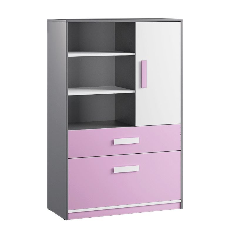 Спальня Кэнди Шкаф книжный КШ-2 (корпус) графит/белый