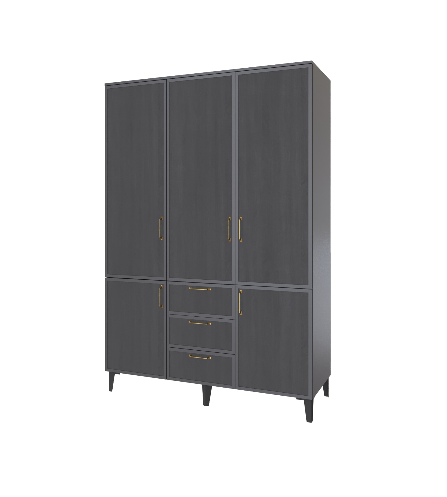 Спальня Толедо Шкаф 3-х ств.с ящиками ТШ-24 графит серый