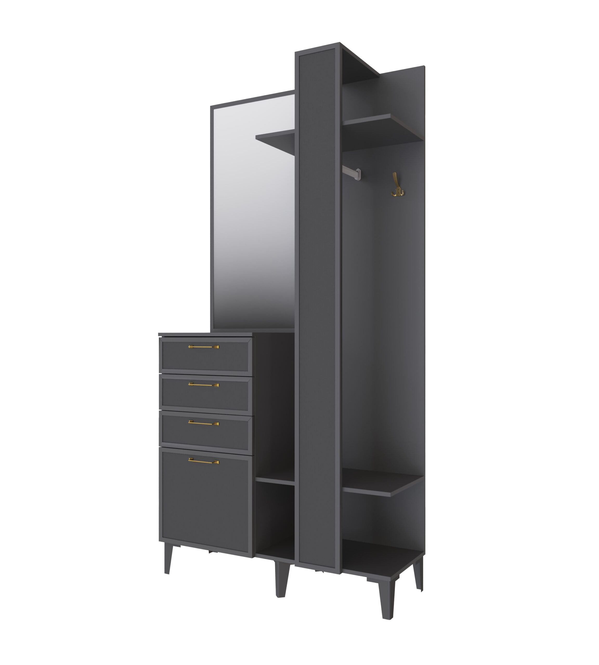 Прихожая Толедо Центральная секция ТЦС-30 графит серый