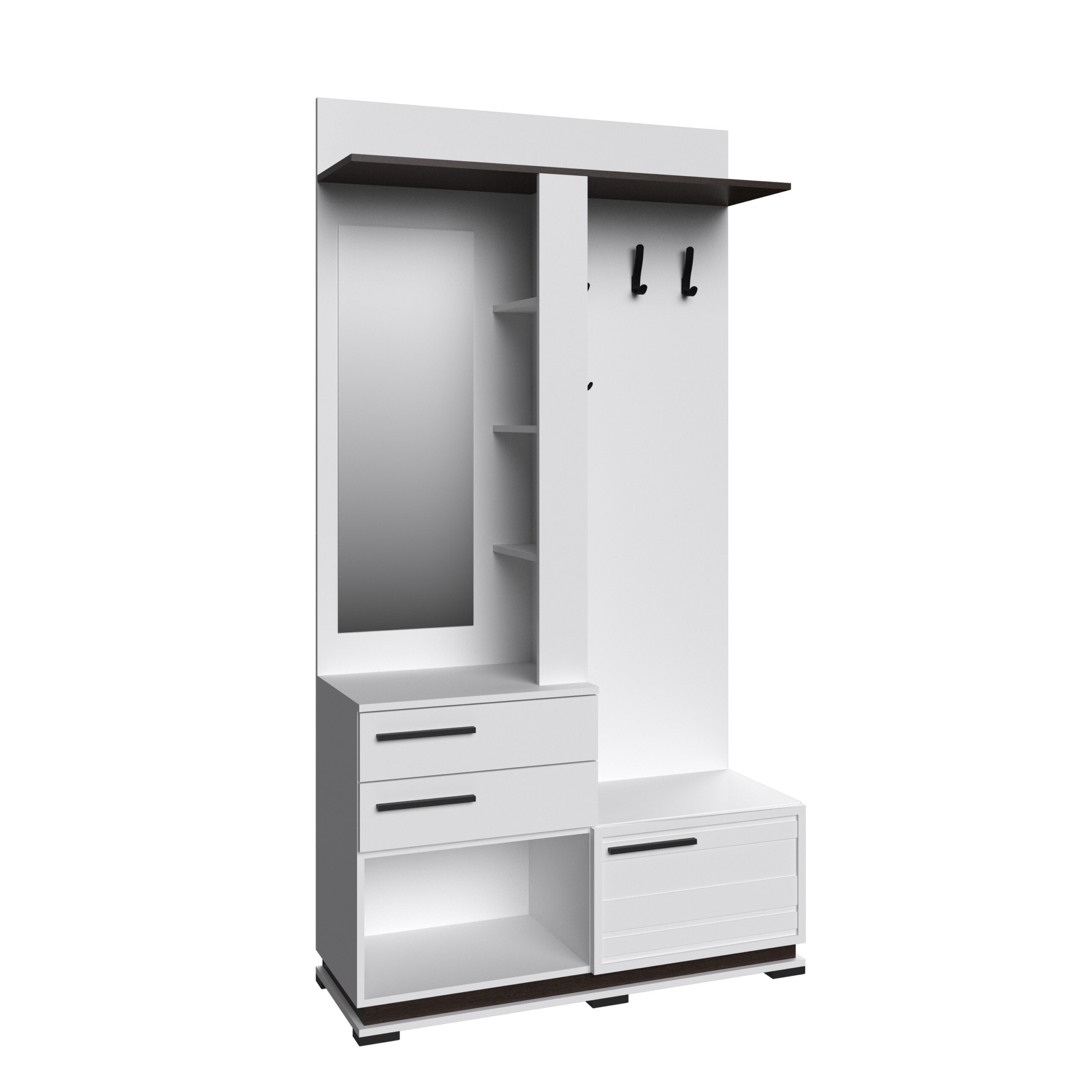 Прихожая Модена центральная секция МЦС-30 белый/венге