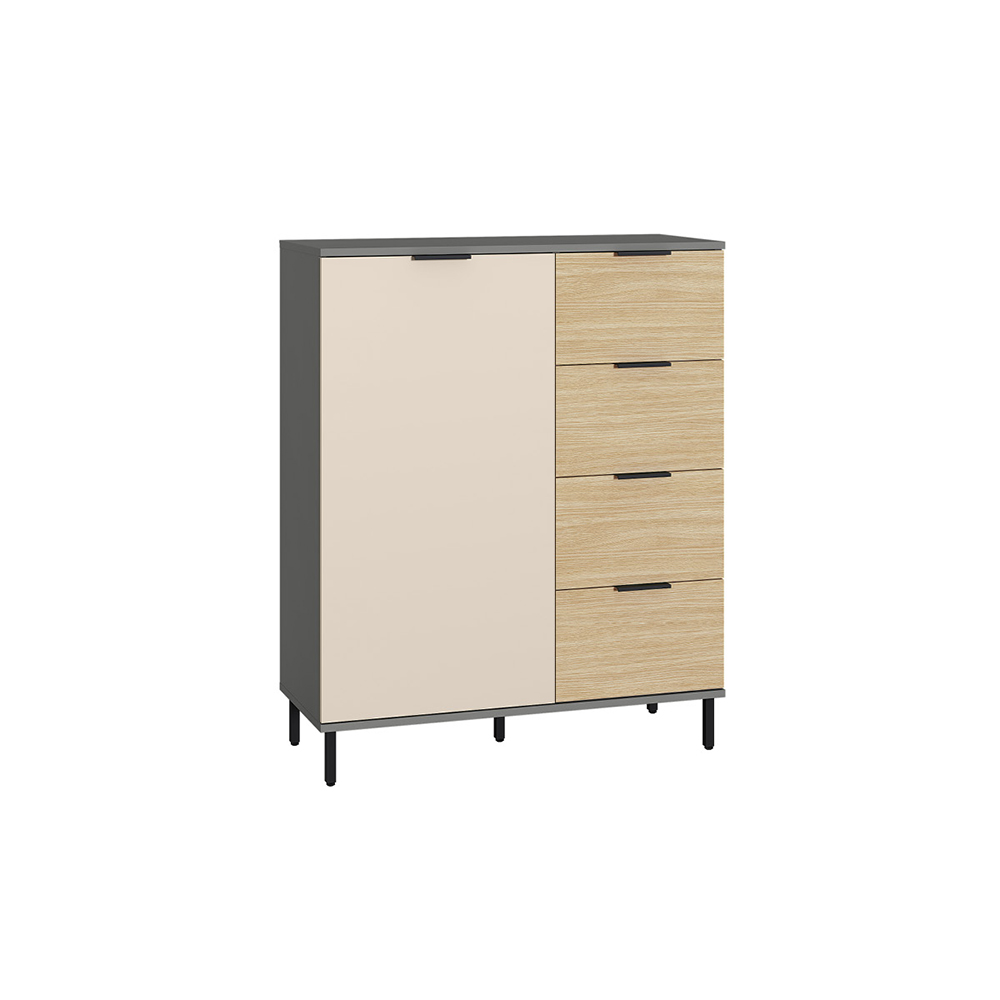 Марвэл Комод 16.234.01 Темно - серый U2601, Сатин 7045 SU, Плэйн