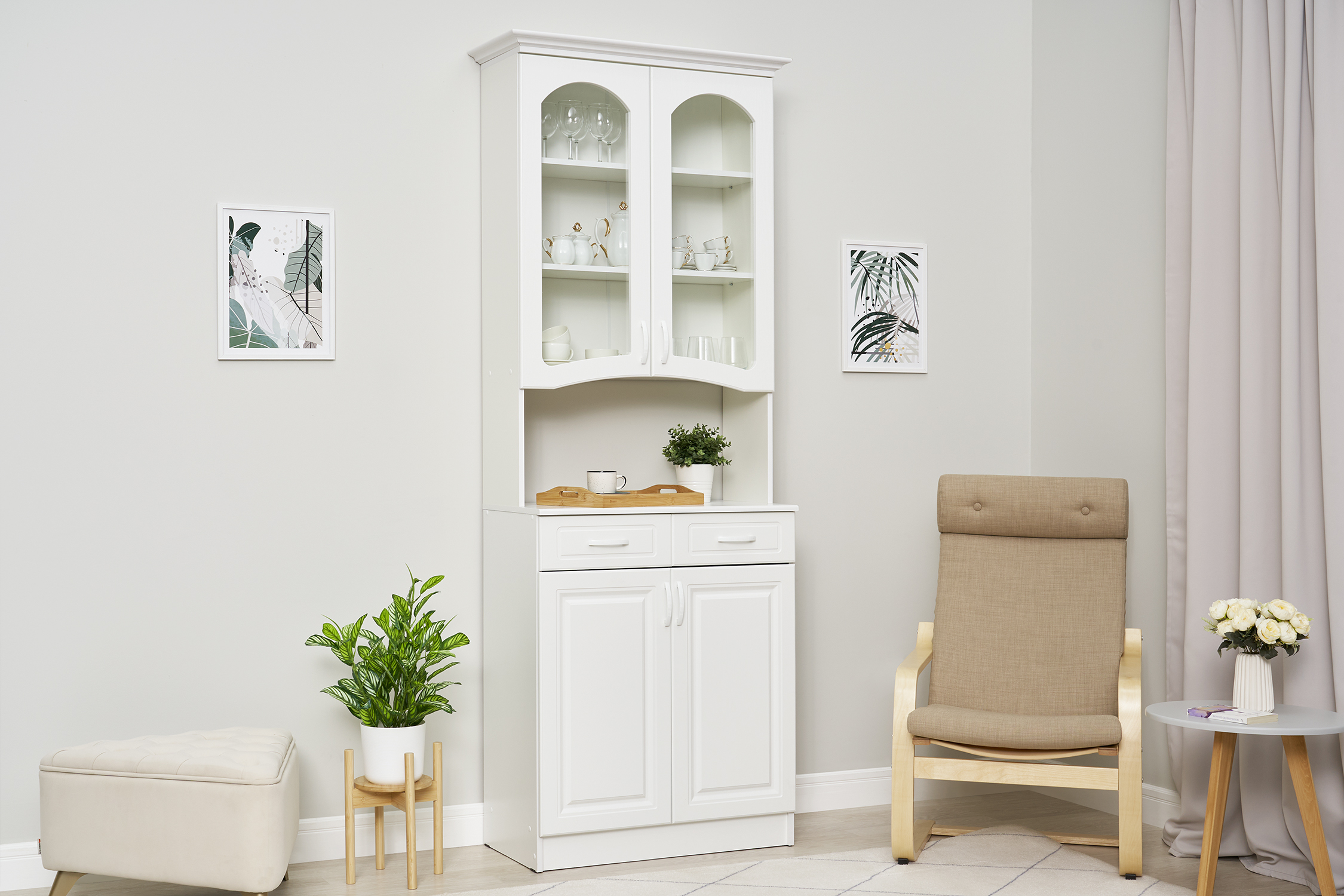 Буфет 2-х створчатый Констанция (Жемчуг Шервуд)