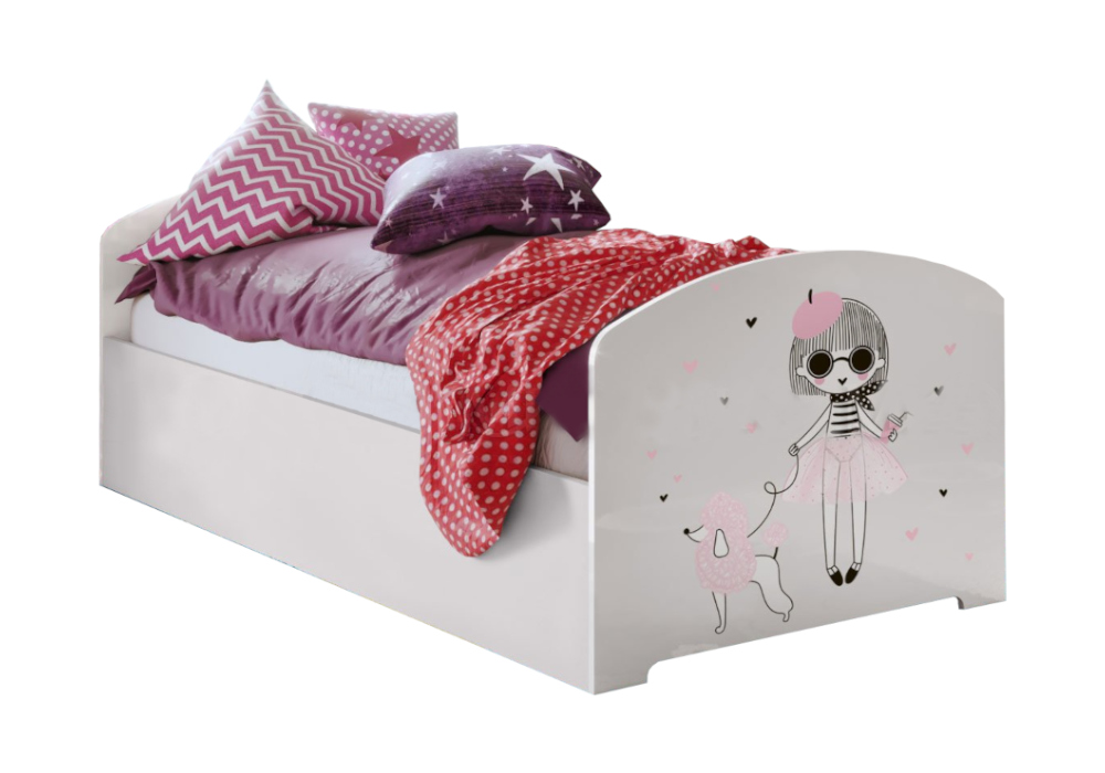 Юниор-2 ЛДСП Мальвина Кровать (Белый)