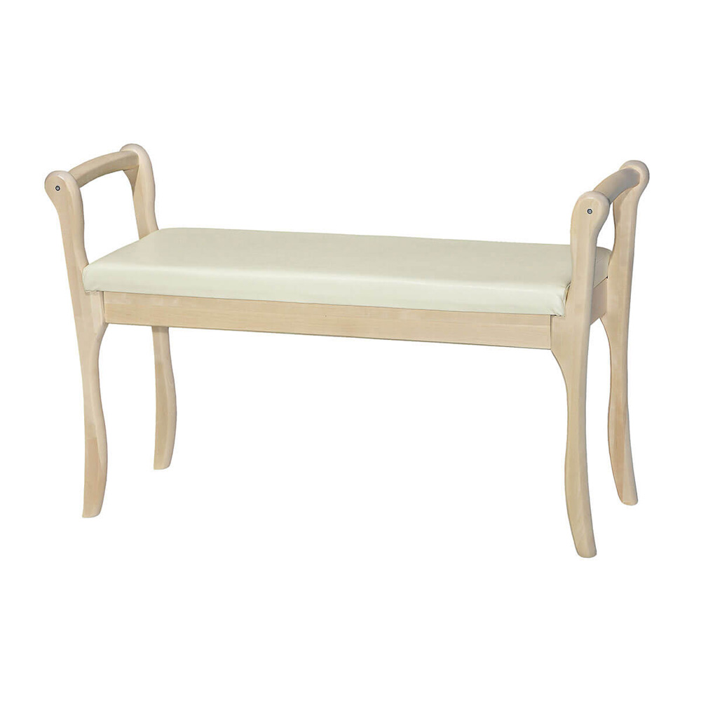 Скамья для прихожей с подлокотниками /мягкая/1080х400х680 (Бесцветный (Лак),MORGAN CREAM)