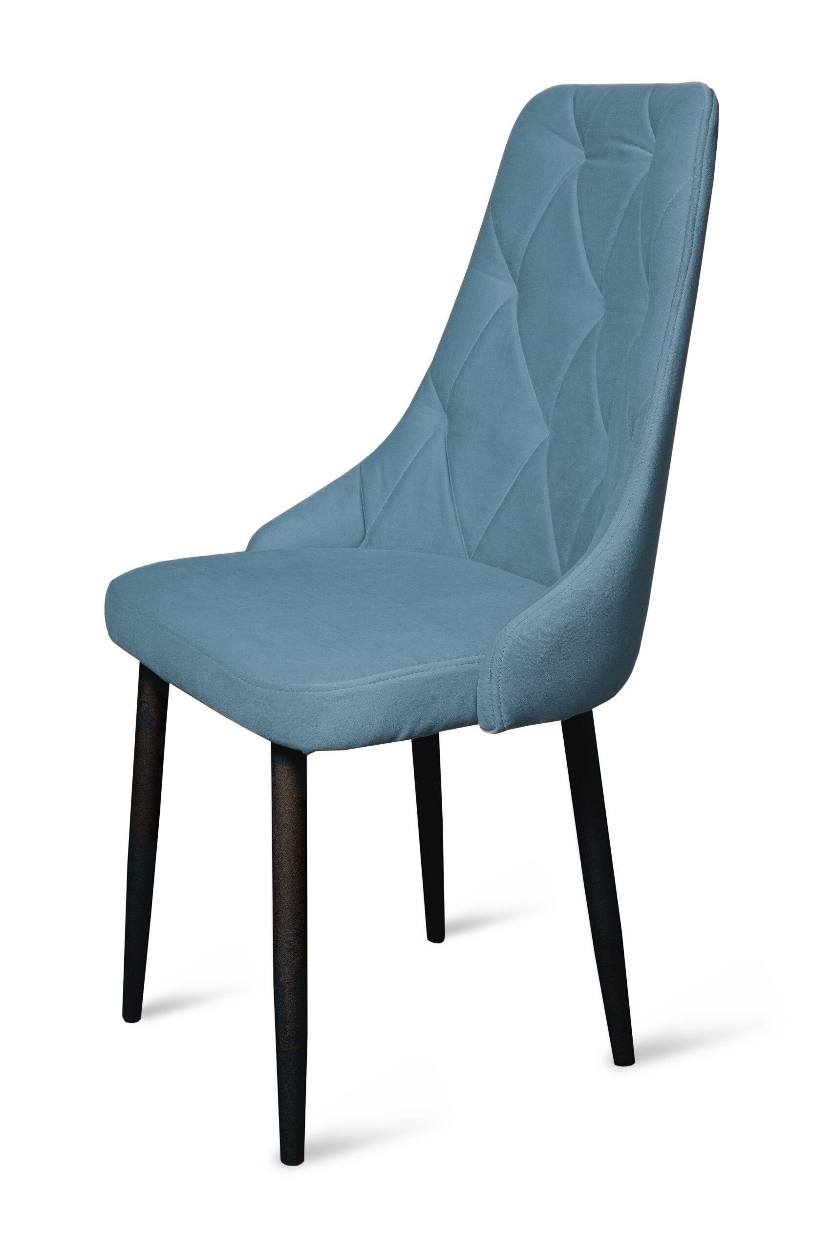 Стул "Граф" черный матовый Томми 21 серо-голубой