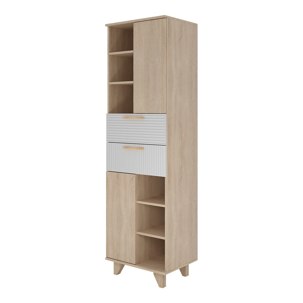 Ньёрд Стеллаж Н Дуб Сонома / Белый софт матовый